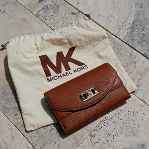 Michael Kors brown leather wallet clutch/crossbody
